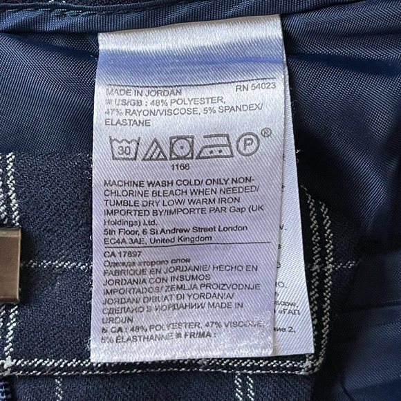 Banana Republic Sloan Fit Navy Plaid Ankle Pants (size 8) - Picture 11 of 14